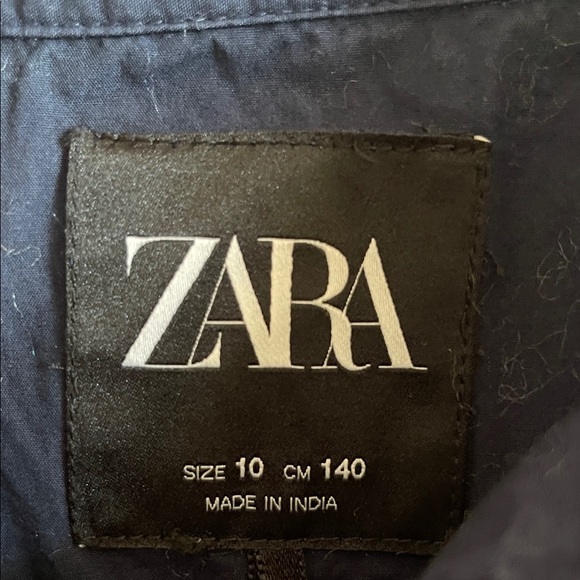 Zara Kids Dark Blue Jacket with White Floral Details - Picture 2 of 5